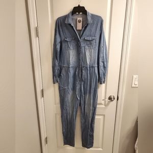 Cotton Stretch Jean Large Jumpsuit